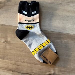 Batman Kids Crew Socks - Gray & Yellow